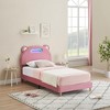 Whizmax Twin Bed Frame Upholstered Platform with LED Lights and Headboard, No Box Spring Needed/Easy Assembly - 3 of 4