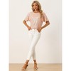 INSPIRE CHIC Women's Regular Fit Round Neck Short Sleeve Party Clubwear Blouses - 4 of 4
