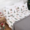 Nasitip Cotton Flannel Christmas Bed Sheets, 100% Cotton Printed Sheet Set, 16 Inches Deep Pocket Winter Warm Sheets 4 Piece, Forest - 3 of 4