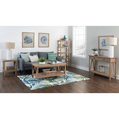 Rustic Gray Pine Wood 4-Shelf Bookcase