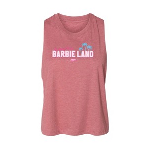 Women's Barbie Greetings from Barbie Land Graphic Racerback Tank - Heather Mauve - Small - 1 of 2