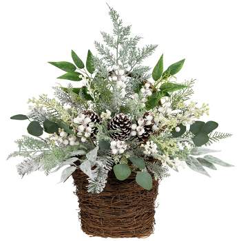Northlight Berries and Pinecones Frosted Artificial Christmas Decoration - 28"