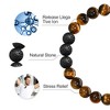Turandoss 2PCS Natural Tiger Eye Stone Beaded Bracelets for Men Boys, Lava Rock Bracelet Adjustable, Birthday Jewelry Gifts for Men Boys, 8MM Beads - 4 of 4