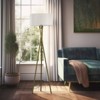 Dovelina Floor Lamp with Fabric Shade Metal Standing Light - Gold - 2 of 4