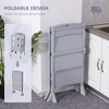 TopComfy Foldable Wooden Step Stool with Safety Rail and Support Handles for Kids Kitchen Bathroom Cooking Hand Washing, Grey, 40.7"*21.1"*4.9" - 4 of 4