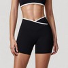 Anna-Kaci Active Women's High Waist Crossover Athletic Shorts with Stretch Fabric and Flattering V Front Waistband - 4 of 4
