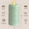 LumiPur 4"x8" Signature Natural Glow Flameless Wax Pillar LED Candle Sage Green - image 3 of 4