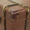 Olivia & May Set of 2 Plastic Rattan Antique Style Trunk with Brass Hardware and Leather Accents Brown: Indoor Storage Solution, Ships Assembled - 2 of 4