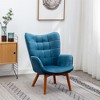 XINGHANZHENXUAN Contemporary Silky Velvet Tufted Accent Chair with Ottoman, Rubber Wood Frame for Living Room, Bedroom - 4 of 4