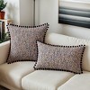 REGALWOVEN Fade-Resistant Chenille Boho Decorative with Pom-poms Throw Pillow Covers 2 Pcs - 2 of 4