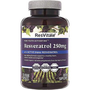 ResVitále Resveratrol 250 mg - Resveratrol Supplement for Men and Women - 120 Veggie Capsules - 1 of 2