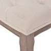 vidaXL Bench Linen Solid Wood 43.3 in. x 15 in. x 18.9 in. Cream White - 4 of 4