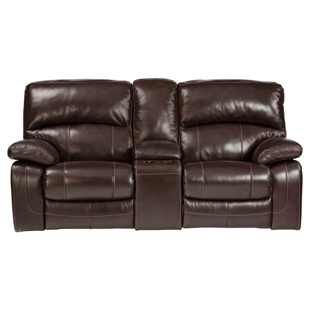 Damacio Glider Reclining Power Loveseat - Dark Brown - Signature Design by Ashley