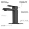 Single Handle Bathroom Faucets for 1 or 3 Hole,Bathroom Faucet Brushed Nickel Modern Waterfall Bathroom Sink Faucet - 4 of 4
