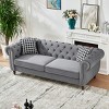 87" Chesterfield Tufted Velvet Sofa with Rolled Arms & Nailhead Trim,3-Seater Couch for Living Room,Apartment or Office-Baofuwish - 3 of 4