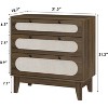 Rattan 3 Different Drawer Dresser for Bedroom, Handles and Wooden Legs, Compact Storage Chest, Modern Small Dresser, for Bedroom, Living Room - 2 of 4