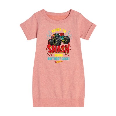 - Hot Wheels - Ready To Smash Cake Graphic Short Sleeve Fleece Dress