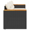 VidaXL Patio Sofa with Cushions 3-Seater Black Poly Rattan - 4 of 4
