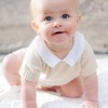 Hope & Henry Layette Baby Short Sleeve Peter Pan Collar Sweater Romper, Infant - 3 of 4