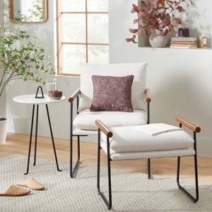 Cushioned Metal & Wood Accent Arm Chair - Hearth & Hand™ with Magnolia - 1 of 4