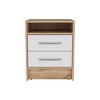 Grungis Modern Wood Nightstands with 2 Drawers and Open Shelf,Bedside Table with Metal Handles,End Table for Bedroom - 2 of 4