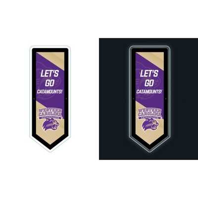 Evergreen Ultra-Thin Glazelight LED Wall Decor, Pennant, Western Carolina University- 9 x 23 Inches Made In USA