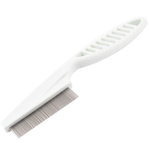 Unique Bargains Dog Metal Teeth Massaging Pet Grooming Rake Comb Trimmer White 1 Pc - 1 of 4