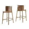 Pari Indoor Wooden Barstool, Walnut Finished, Set of 2 - 3 of 4