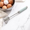 Unique Bargains 12" Semi-Automatic Loop Whisk Dishwasher Safe Stainless Steel Light Blue Silver Tone - 4 of 4