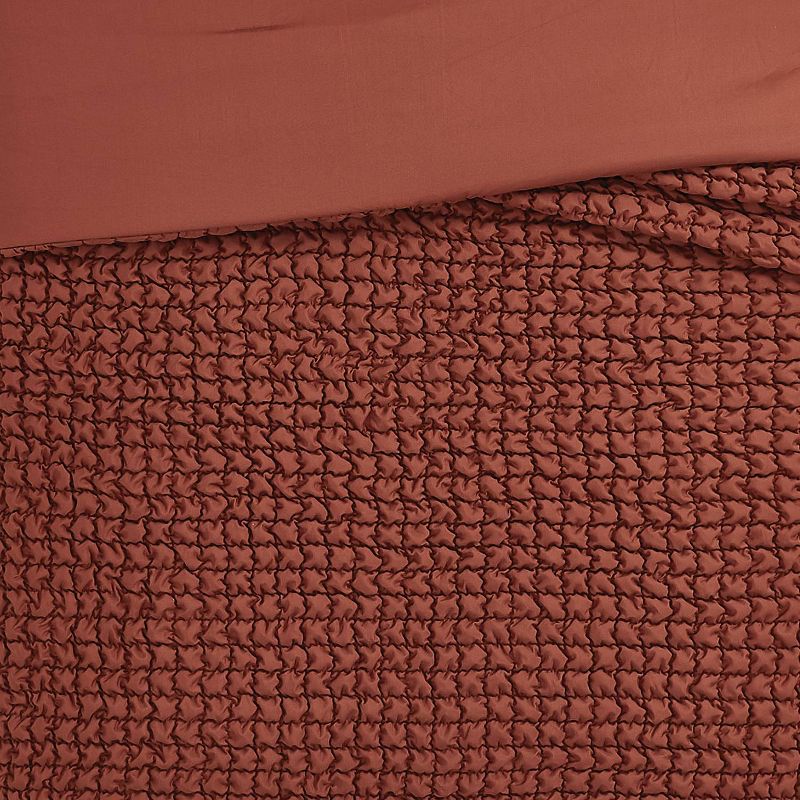 Christian Siriano 2pc Twin Extra Long NY Textured Puff Comforter Set Rust, 2 of 6