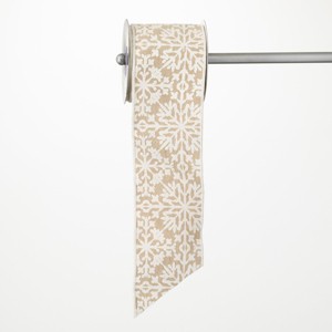 15'L Sullivans Embroidered Snowflake Ribbon, White - 1 of 3