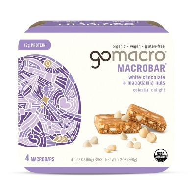 GoMacro White Chocolate Macadamia Nut Protein Bars - 9.2oz/4pk