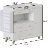 Gulches 54" Modern Dresser/Vanity Table (White) - Wide Top, 12 Drawers/Cabinet, Open Shelves, Brightness Adjustable, for Bedroom Women/Girls - 2 of 4