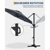 10FT Offset Patio Umbrella, 360° Rotating Round Canopy with Locking Handle, Heavy Duty Aluminum Frame & Cross Base for Balcony/Garden - 2 of 4