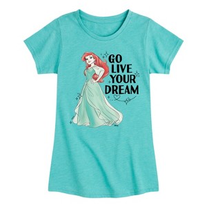 Girls' - Disney Princess - Ariel Go Live Your Dream Fitted Short Sleeve Graphic T-Shirt - 1 of 4