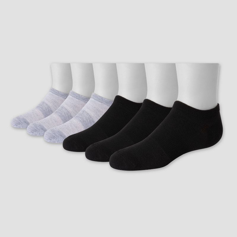 Hanes Premium Boys' 6pk No Show Footbed Socks - Colors May Vary, 3 of 5