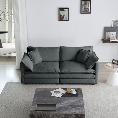 NicBex 76 Inch Sofa Bed,Modern Comfy Chenille Loveseat Sofa with Deep Seat & 4 Pillows,Upholstered 2-Seater Couch for Living Room