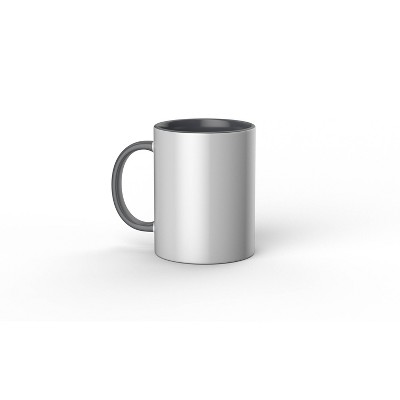 Gray Ceramic Personalized Microwave Safe Mug, 15 oz