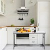 Stainless Steel Work Table for Commercial Kitchen -  Foldable Prep Table with Adjustable Shelf, Food Grade Metal Workbench for Restaurant, Home - 4 of 4