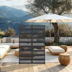 PexFix Outdoor Metal Privacy Screen Garden Fence Stripe Pattern Wall Applique - 1 of 4