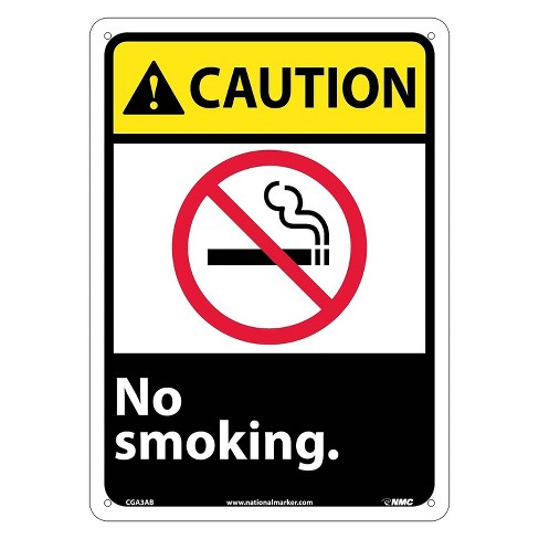 National Marker No Smoking (w Graphic) 14x10 .040 Aluminum Caution Sign 