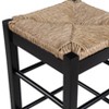 Rush Seat Hardwood Counter Height Barstool Black - Boraam - 2 of 4