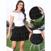 INSPIRE CHIC Women's Layer Ruffle Hem High Waist Elastic Pleated Flowy A-Line Mini Cake Skirts - 2 of 4