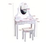 White Vanity Table with Mirrors and LED Light 2 in 1 Makeup Set with Chairs 5 Storage Drawers 3 Lighting Modes for Women Girls Father's Day Gifts - 3 of 4