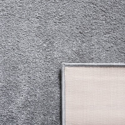 Gray Hand-Knotted Non-Slip Round Synthetic Area Rug