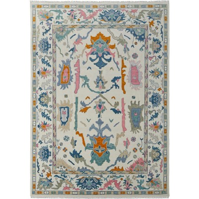 Karina Transitional Floral & Botanical Ivory/Blue/Pink Area Rug