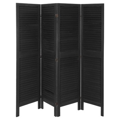 5 1/2 ft. Tall Modern Venetian Room Divider - Black (4 Panels)