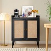 MAYEERTY Black 152630" Rattan Sideboard Buffet & Liquor Bar - Dining Room, Hallway - 2 of 4