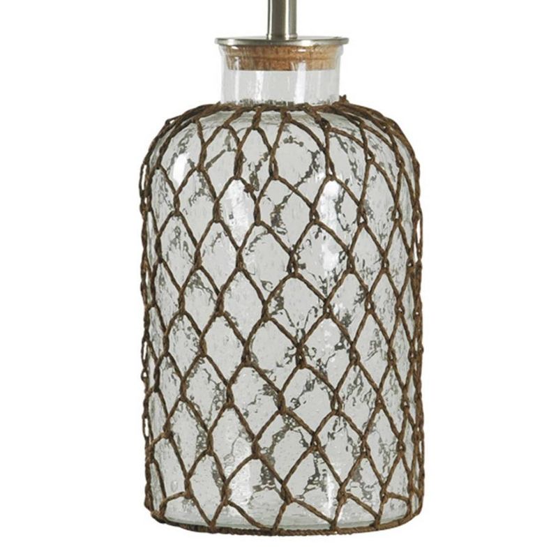 30&#34; 3-way Seeded Netted Rope Glass Table Lamp - StyleCraft, 4 of 9
