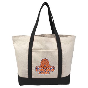 Lincoln University (Pa) Primary Logo Canvas Tote Bag With External Pocket, Reusable Shoulder Bag for Shopping, School, Beach, Black - 1 of 4